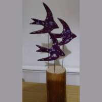 Purple Ceramic Swifts Sculpture thumbnail