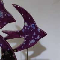 Purple Ceramic Swifts Sculpture thumbnail