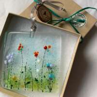 Fused Glass Wild Flowers Hanging Decoration thumbnail