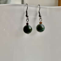 Green and Brown Agate Earrings thumbnail