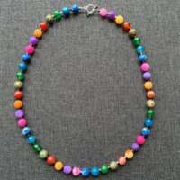 Dark Rainbow Agate and Hematite Necklace thumbnail