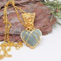 Aquamarine Gold Gilt Necklace thumbnail