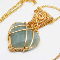 Aquamarine Gold Gilt Necklace thumbnail