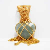 Aquamarine Gold Gilt Necklace thumbnail