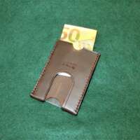 Dark Brown Leather Minimalist Card Wallet thumbnail