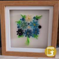 Quilled "Mixed Blue Bouquet" Box Frame thumbnail