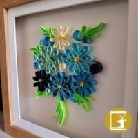Quilled "Mixed Blue Bouquet" Box Frame thumbnail