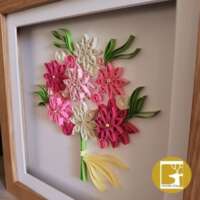 Quilled "Pink and White Posy" Box Frame thumbnail