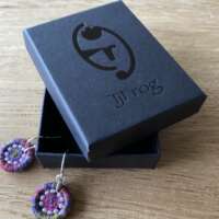 Purple, Pink and Green Dorset Button Earrings thumbnail