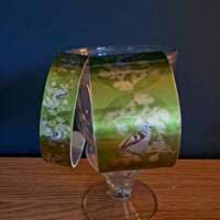 Goldcrest in Pine Cuff Bracelet Wide thumbnail