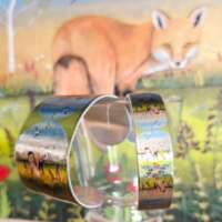 Fox and Swallows Cuff Bracelet thumbnail