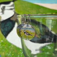 Lapwing in Machair Dinky Drop Disc Earrings thumbnail