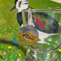 Lapwing in the Machair Disc Pendant thumbnail