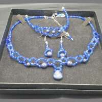 Blue Crystal and Lapis Lazuli Jewellery Set thumbnail