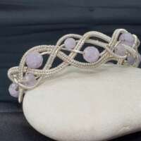 Silver Plated Wire Wrapped Amethyst Bracelet thumbnail