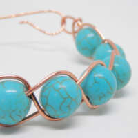 Synthetic Turquoise Beaded Bracelet thumbnail