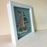 Textile Boat with Driftwood thumbnail
