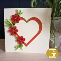 Quilled "Red Tartan Heart" Greeting Card thumbnail