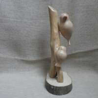 Lime Wood Double Bird Sculpture thumbnail