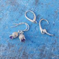 Amethyst Thistle Silver Earrings thumbnail