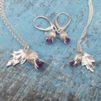 Amethyst Thistle Silver Earrings thumbnail