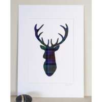 Tartan Stag Mounted Picture (large) thumbnail