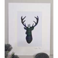 Tartan Stag Mounted Picture (small) thumbnail