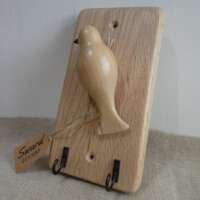 Oak Wood Key Hanger with Spalted Beech Bird thumbnail