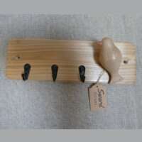 Elm Wood Key Hanger with Elm Wood Bird thumbnail