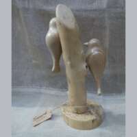 Elm Wood Double Bird Sculpture thumbnail