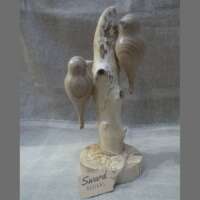 Elm Wood Double Bird Sculpture thumbnail