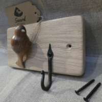 Oak Coat Hook with Elm Bird thumbnail