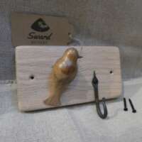 Oak Coat Hook with Elm Bird thumbnail
