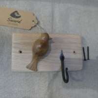 Oak Coat Hook with Elm Bird thumbnail