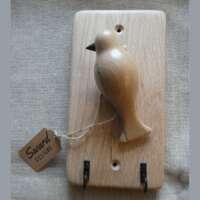 Oak Wood Key Hanger with Spalted Beech Bird thumbnail