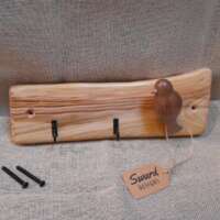 Cherry Wood Key Hanger with Walnut Bird thumbnail