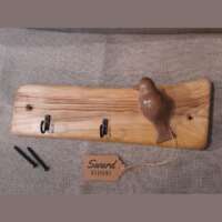 Cherry Wood Key Hanger with Walnut Bird thumbnail