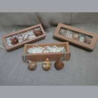 Set of 3 Mixed Wood Baubles thumbnail