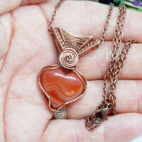 Sardonyx Heart Shaped Copper Necklace thumbnail