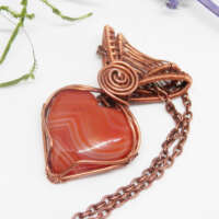 Sardonyx Heart Shaped Copper Necklace thumbnail