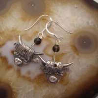 Handcrafted Silver Highland Cow Earrings thumbnail
