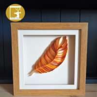 Quilled "Small Orange Feather" Box Frame thumbnail