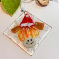 Fused Glass Hamish Santa Decoration thumbnail