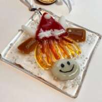 Fused Glass Hamish Santa Decoration thumbnail