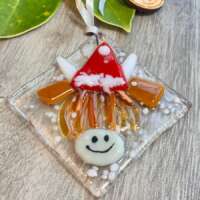 Fused Glass Hamish Santa Decoration thumbnail