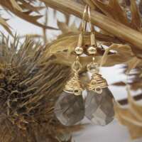 Gold Plated Smokey Quartz Earrings thumbnail