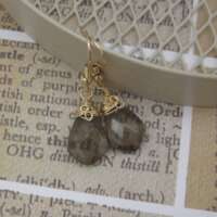 Gold Plated Smokey Quartz Earrings thumbnail
