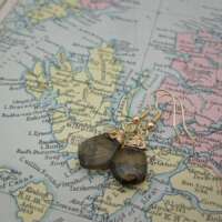 Gold Plated Smokey Quartz Earrings thumbnail