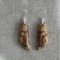 Spalted Beech Asymmetric Drop Earrings thumbnail