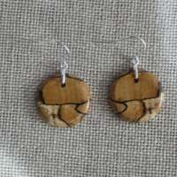 Spalted Beech Round Earrings thumbnail